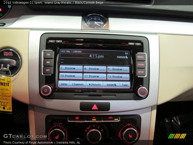 Island Gray Metallic / Black/Cornsilk Beige 2012 Volkswagen CC Sport