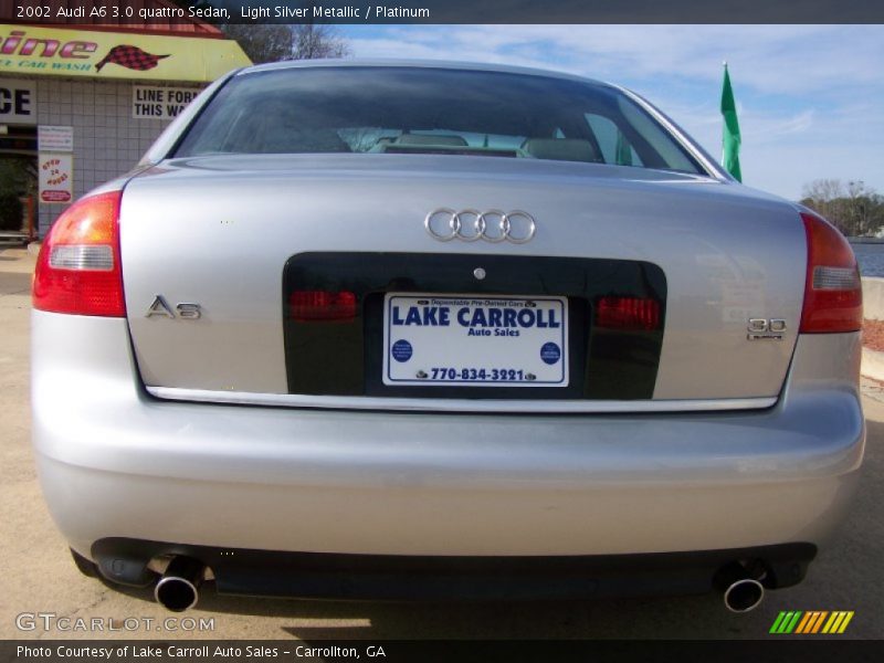 Light Silver Metallic / Platinum 2002 Audi A6 3.0 quattro Sedan