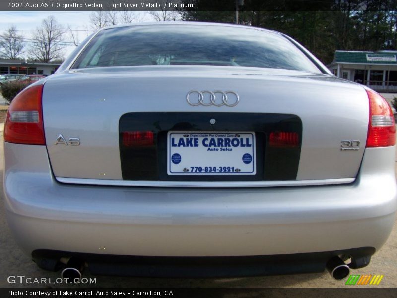 Light Silver Metallic / Platinum 2002 Audi A6 3.0 quattro Sedan