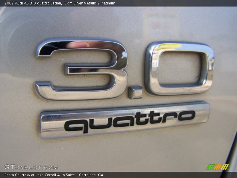Light Silver Metallic / Platinum 2002 Audi A6 3.0 quattro Sedan