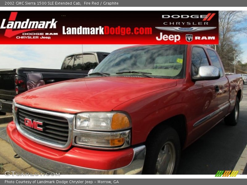 Fire Red / Graphite 2002 GMC Sierra 1500 SLE Extended Cab