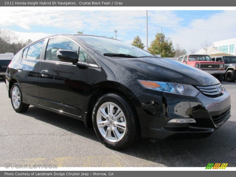 Crystal Black Pearl / Gray 2011 Honda Insight Hybrid EX Navigation