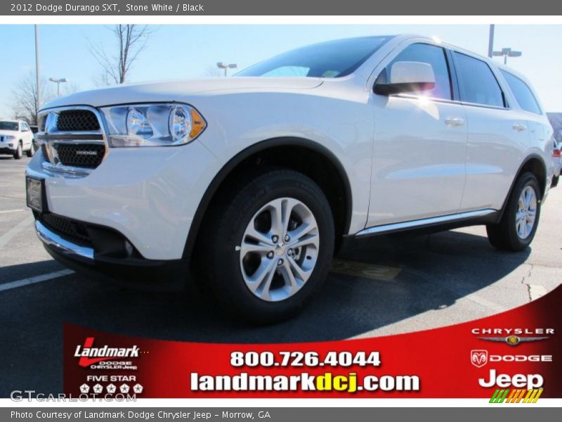 Stone White / Black 2012 Dodge Durango SXT