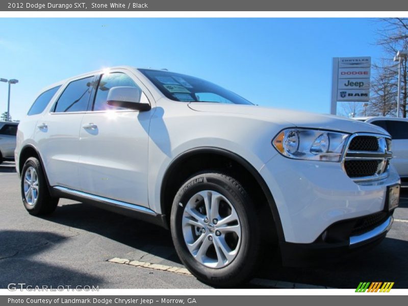 Stone White / Black 2012 Dodge Durango SXT