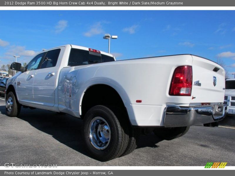 Bright White / Dark Slate/Medium Graystone 2012 Dodge Ram 3500 HD Big Horn Crew Cab 4x4 Dually