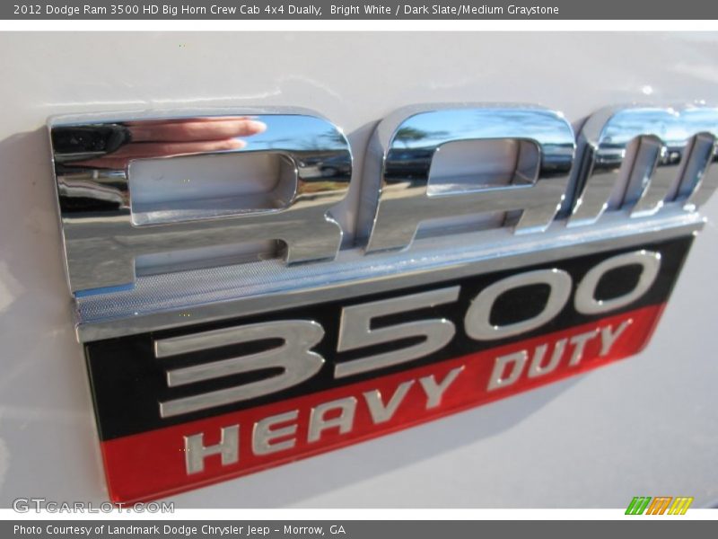 Bright White / Dark Slate/Medium Graystone 2012 Dodge Ram 3500 HD Big Horn Crew Cab 4x4 Dually
