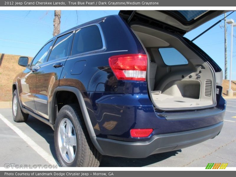 True Blue Pearl / Dark Graystone/Medium Graystone 2012 Jeep Grand Cherokee Laredo