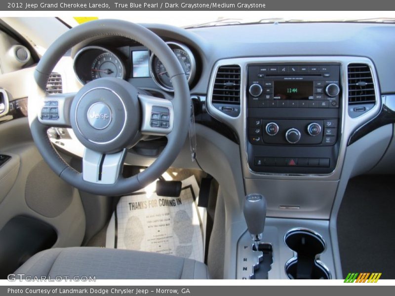 True Blue Pearl / Dark Graystone/Medium Graystone 2012 Jeep Grand Cherokee Laredo