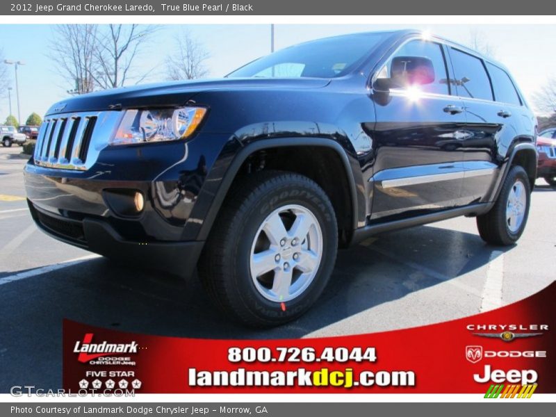 True Blue Pearl / Black 2012 Jeep Grand Cherokee Laredo