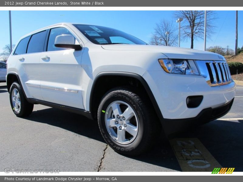 Stone White / Black 2012 Jeep Grand Cherokee Laredo