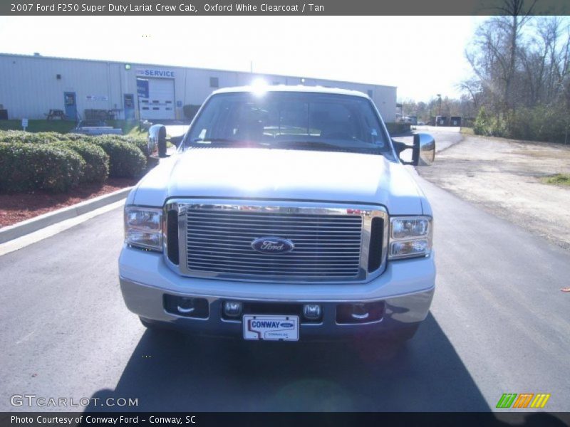Oxford White Clearcoat / Tan 2007 Ford F250 Super Duty Lariat Crew Cab