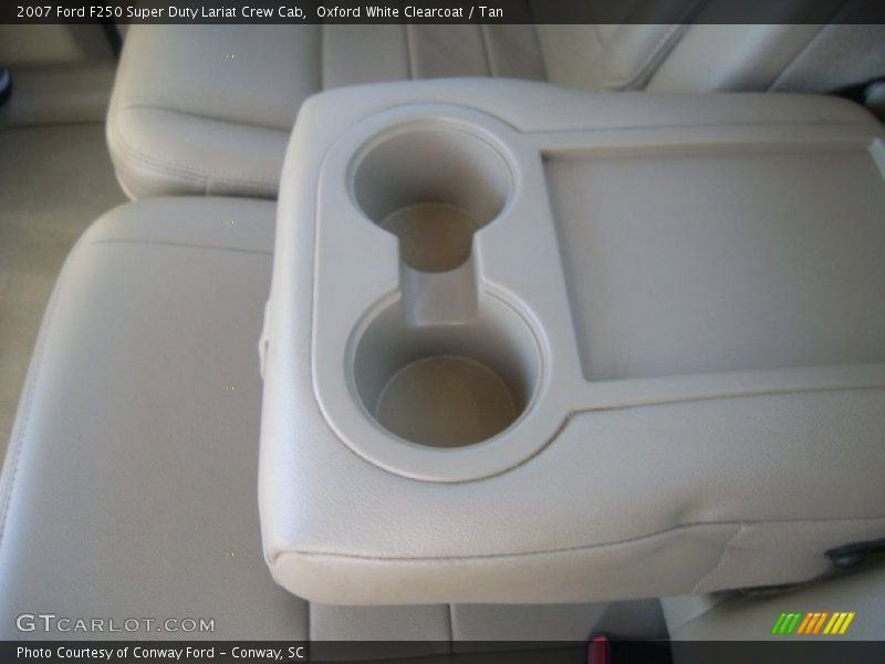 Oxford White Clearcoat / Tan 2007 Ford F250 Super Duty Lariat Crew Cab