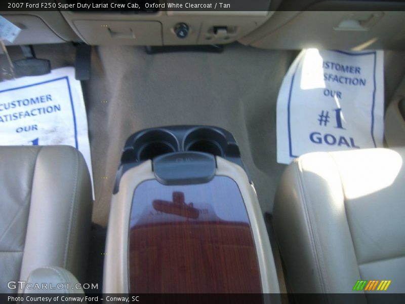 Oxford White Clearcoat / Tan 2007 Ford F250 Super Duty Lariat Crew Cab