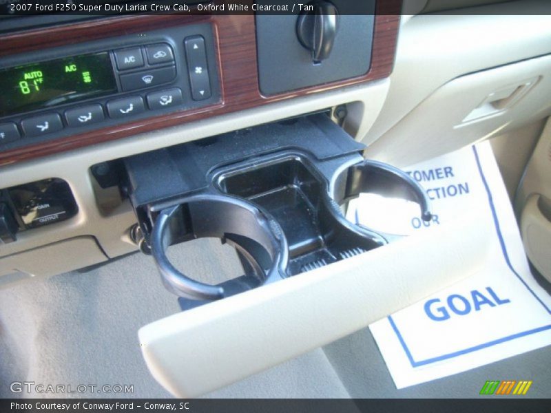 Oxford White Clearcoat / Tan 2007 Ford F250 Super Duty Lariat Crew Cab