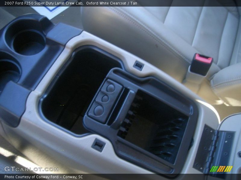 Oxford White Clearcoat / Tan 2007 Ford F250 Super Duty Lariat Crew Cab