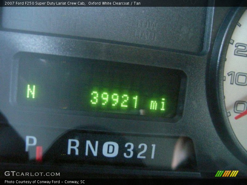 Oxford White Clearcoat / Tan 2007 Ford F250 Super Duty Lariat Crew Cab