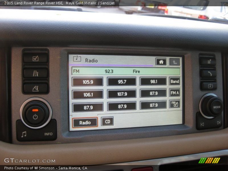 Maya Gold Metallic / Sand/Jet 2005 Land Rover Range Rover HSE