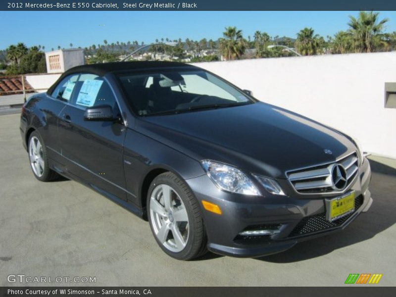 Steel Grey Metallic / Black 2012 Mercedes-Benz E 550 Cabriolet