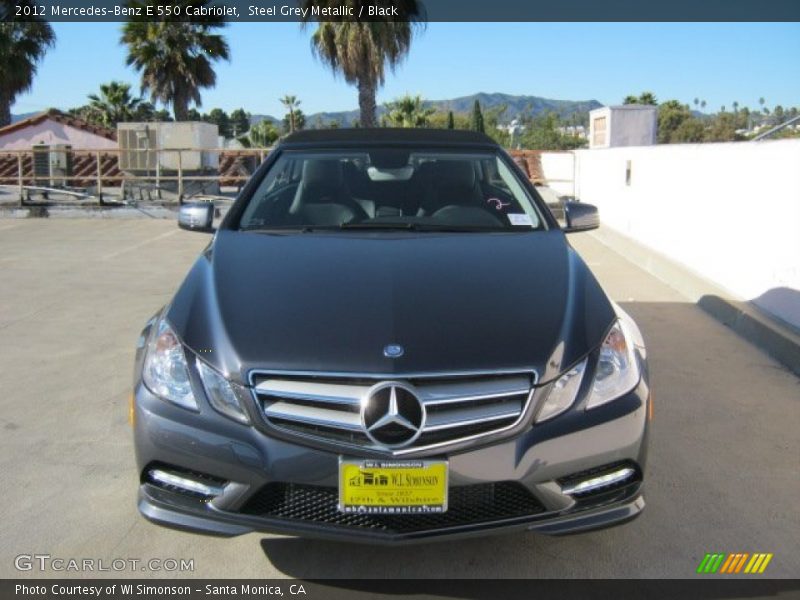 Steel Grey Metallic / Black 2012 Mercedes-Benz E 550 Cabriolet