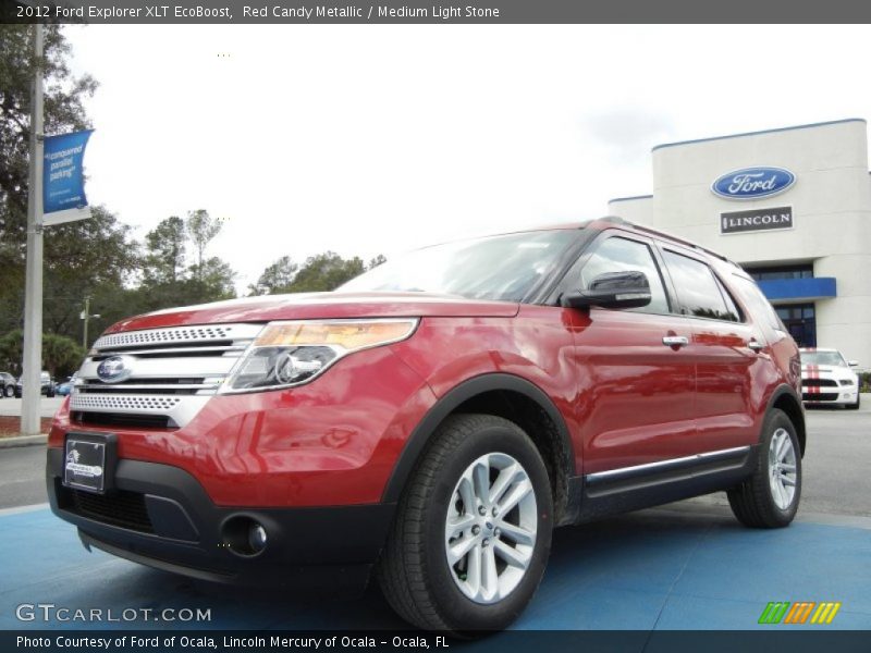 Red Candy Metallic / Medium Light Stone 2012 Ford Explorer XLT EcoBoost