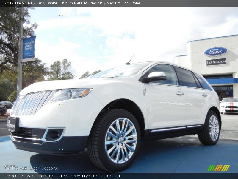 White Platinum Metallic Tri-Coat / Medium Light Stone 2012 Lincoln MKX FWD