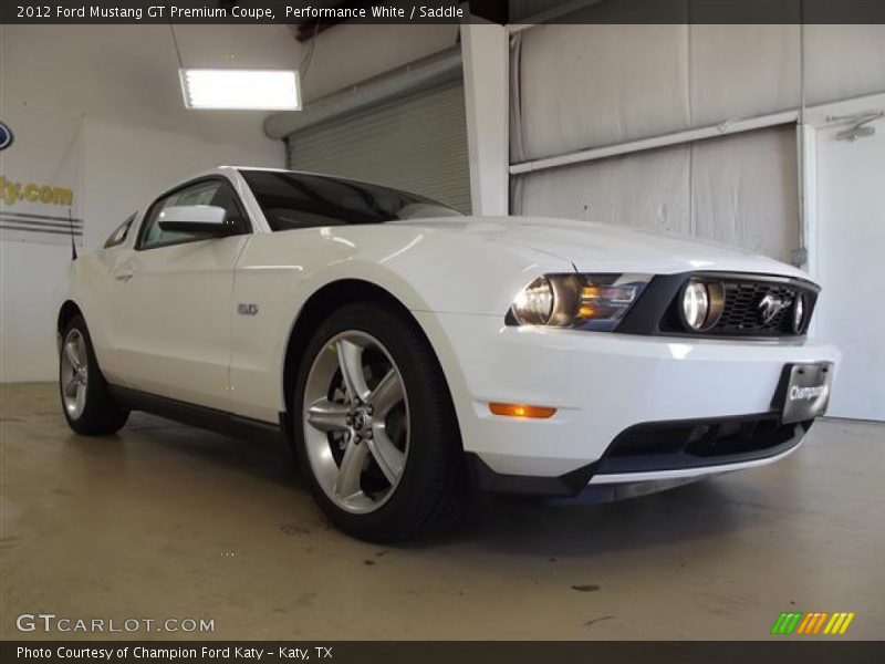 Performance White / Saddle 2012 Ford Mustang GT Premium Coupe