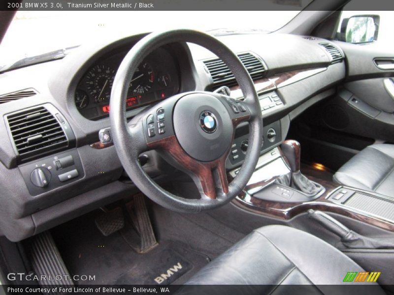 Titanium Silver Metallic / Black 2001 BMW X5 3.0i
