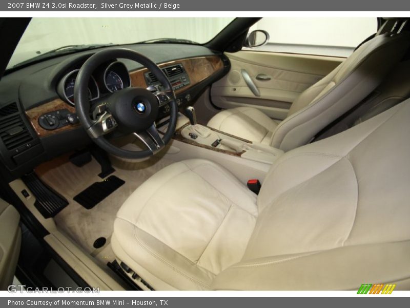Silver Grey Metallic / Beige 2007 BMW Z4 3.0si Roadster