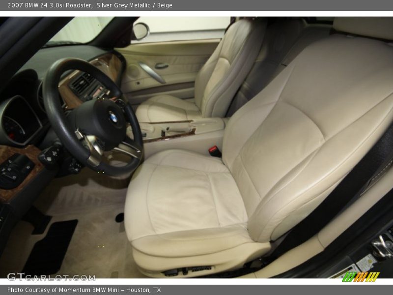Silver Grey Metallic / Beige 2007 BMW Z4 3.0si Roadster