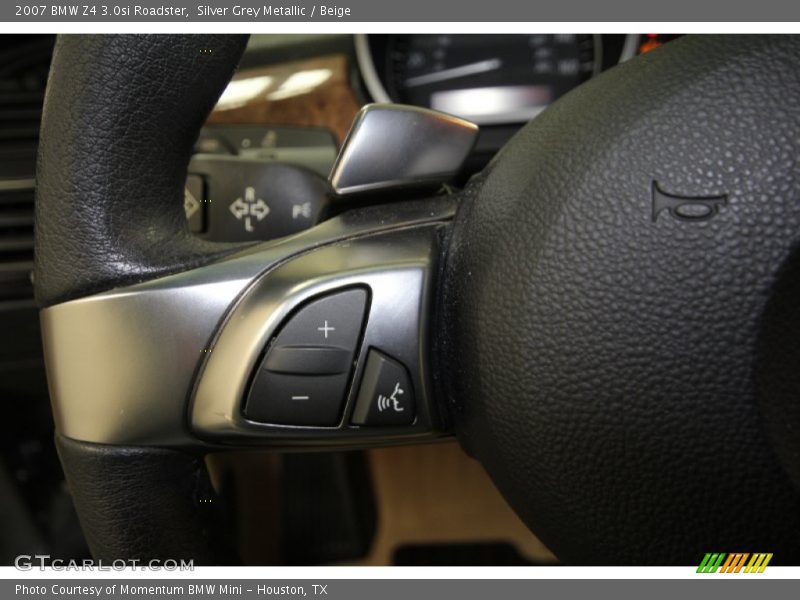 Silver Grey Metallic / Beige 2007 BMW Z4 3.0si Roadster