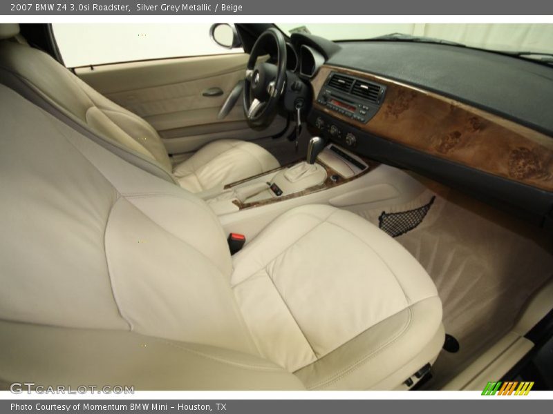 Silver Grey Metallic / Beige 2007 BMW Z4 3.0si Roadster