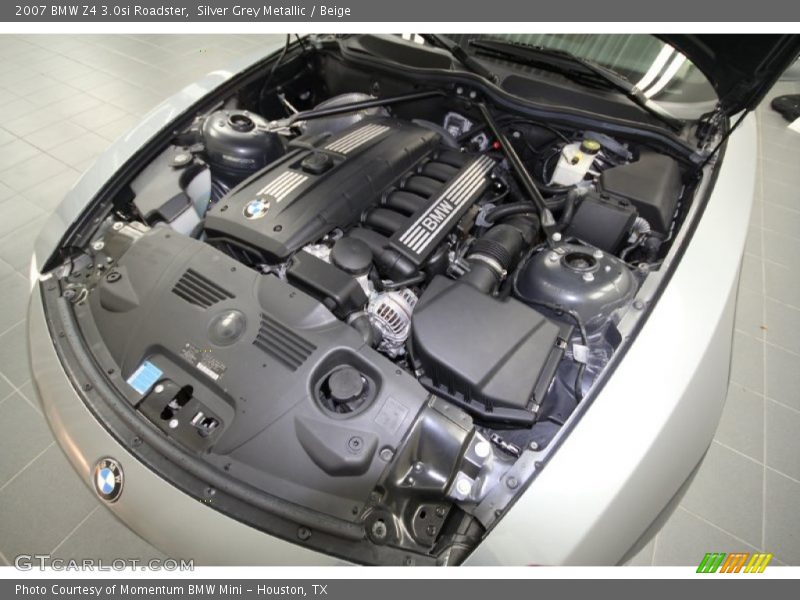 Silver Grey Metallic / Beige 2007 BMW Z4 3.0si Roadster