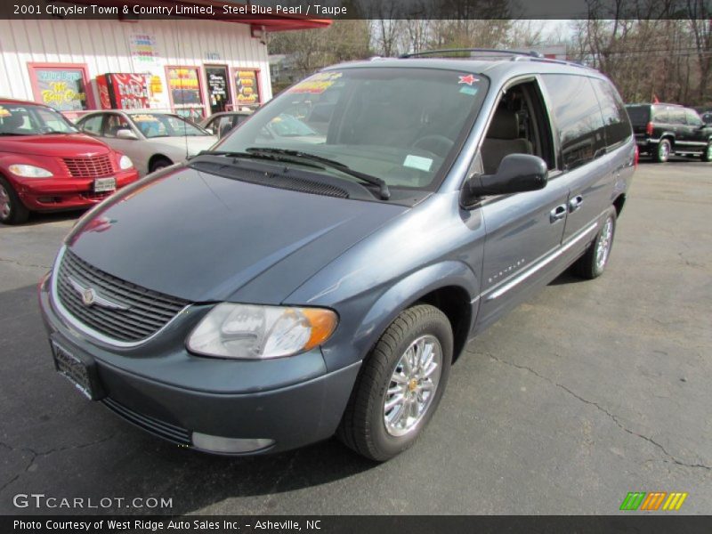 Steel Blue Pearl / Taupe 2001 Chrysler Town & Country Limited