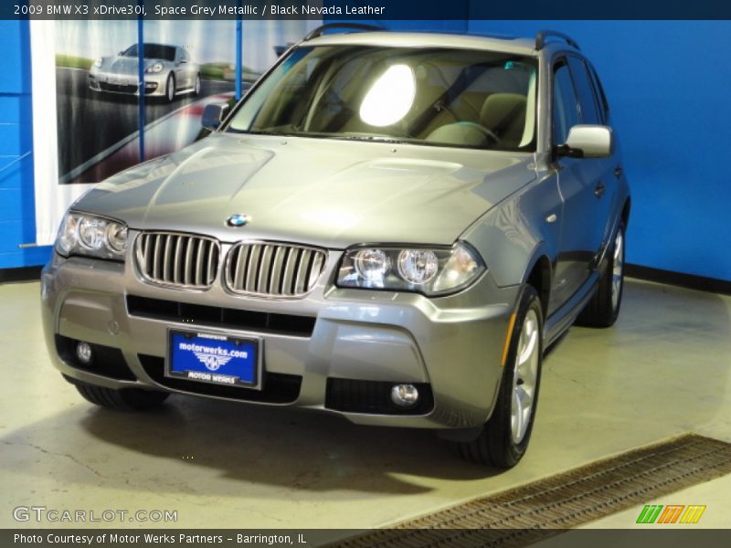 Space Grey Metallic / Black Nevada Leather 2009 BMW X3 xDrive30i