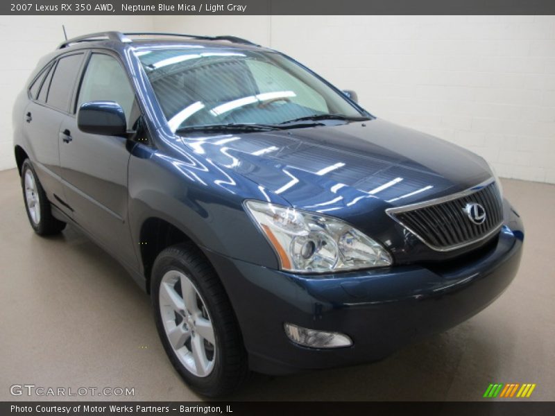 Neptune Blue Mica / Light Gray 2007 Lexus RX 350 AWD
