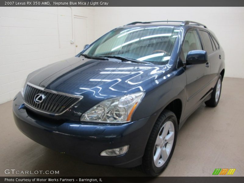 Neptune Blue Mica / Light Gray 2007 Lexus RX 350 AWD