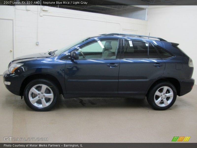 Neptune Blue Mica / Light Gray 2007 Lexus RX 350 AWD