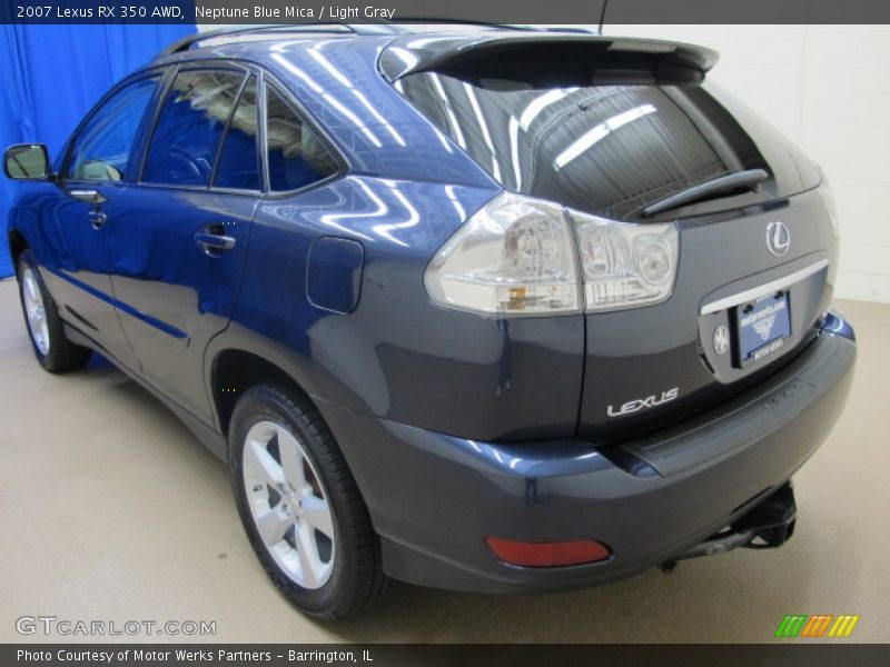 Neptune Blue Mica / Light Gray 2007 Lexus RX 350 AWD