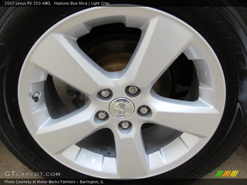 Neptune Blue Mica / Light Gray 2007 Lexus RX 350 AWD