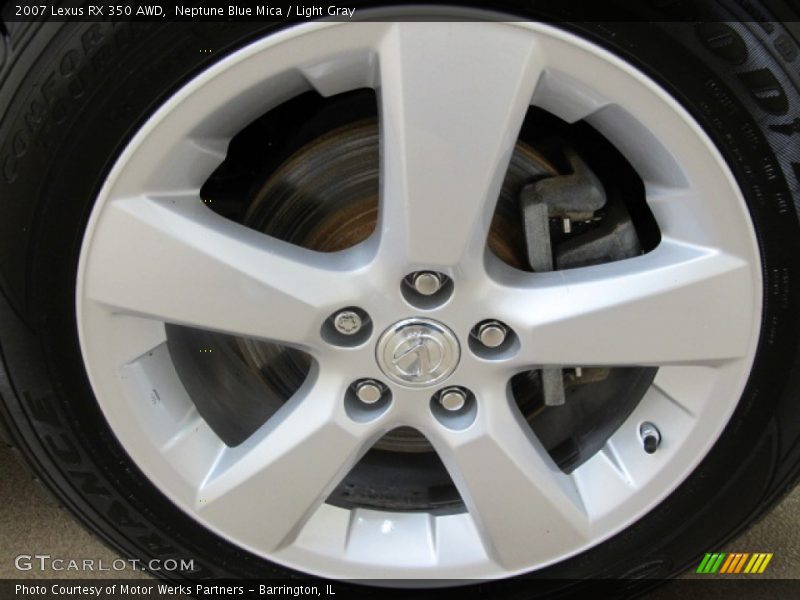 Neptune Blue Mica / Light Gray 2007 Lexus RX 350 AWD