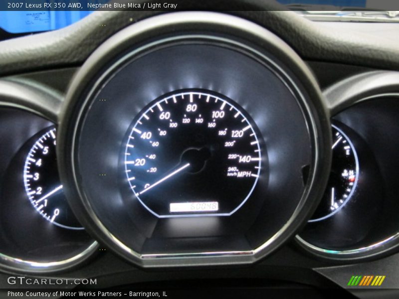 Neptune Blue Mica / Light Gray 2007 Lexus RX 350 AWD