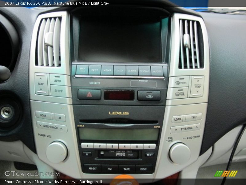 Neptune Blue Mica / Light Gray 2007 Lexus RX 350 AWD