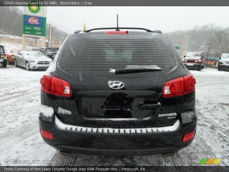 Ebony Black / Gray 2008 Hyundai Santa Fe SE 4WD