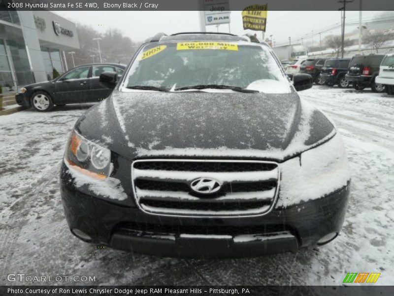 Ebony Black / Gray 2008 Hyundai Santa Fe SE 4WD