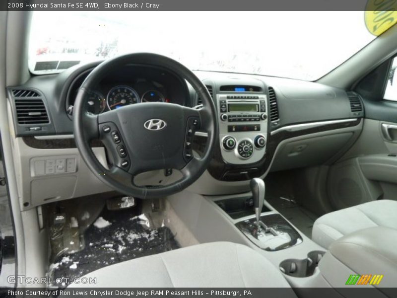 Ebony Black / Gray 2008 Hyundai Santa Fe SE 4WD