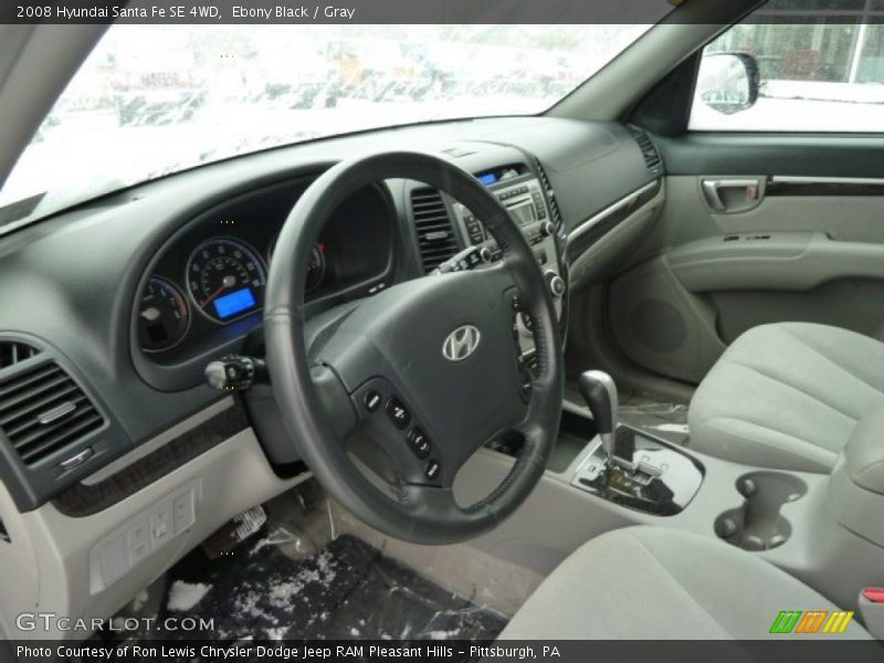 Ebony Black / Gray 2008 Hyundai Santa Fe SE 4WD