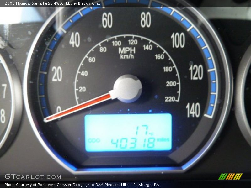 Ebony Black / Gray 2008 Hyundai Santa Fe SE 4WD