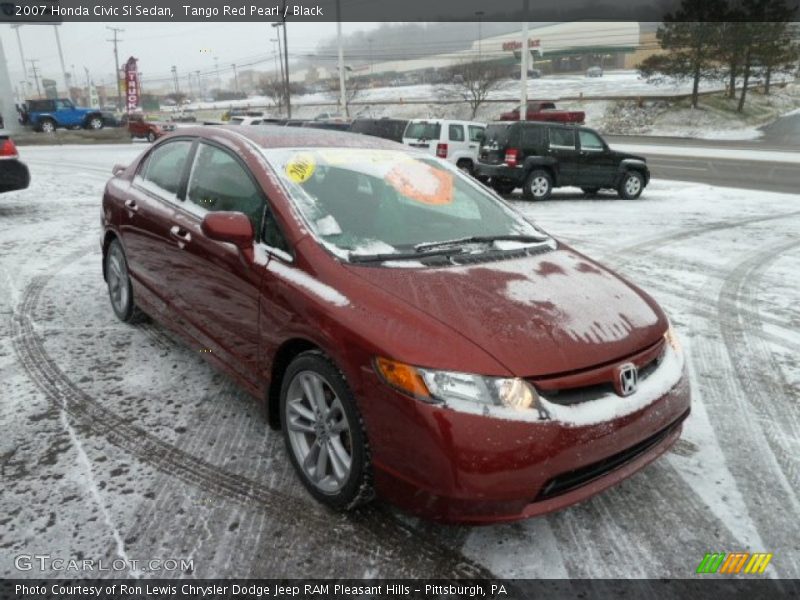 Tango Red Pearl / Black 2007 Honda Civic Si Sedan