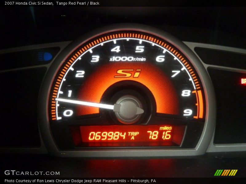 Tango Red Pearl / Black 2007 Honda Civic Si Sedan