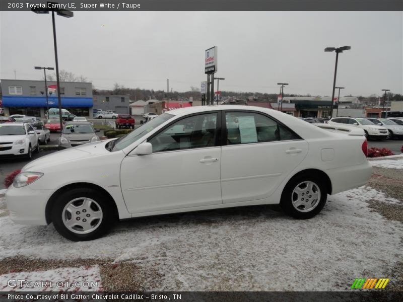 Super White / Taupe 2003 Toyota Camry LE
